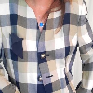 Vintage Oversived Checked Blazer with Poket Handkerchief